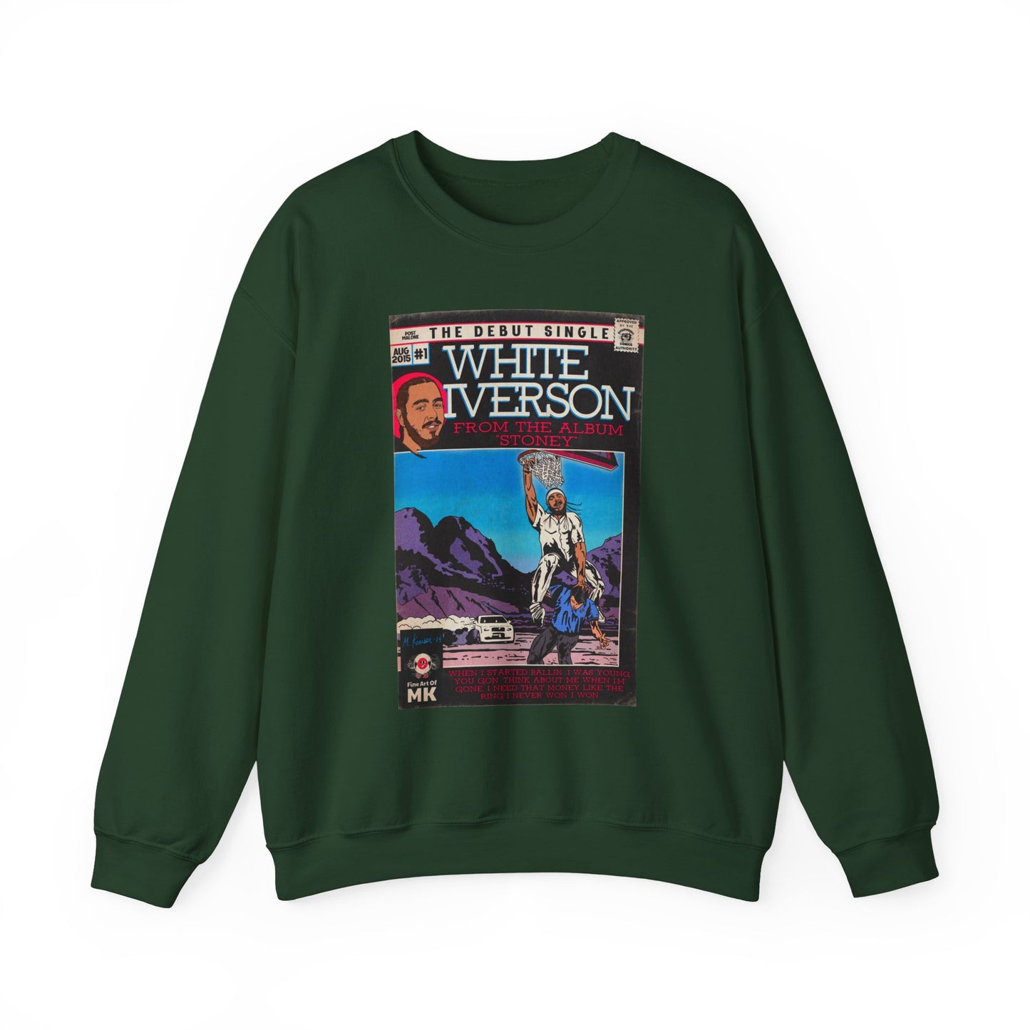 Post Malone - White Iverson -  Unisex Heavy Blend™ Crewneck Sweatshirt