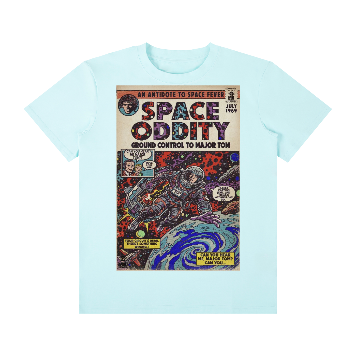 Space Oddity - SIZE UP 1 SIZE - Unisex Classic Crew Neck Cotton T-Shirt