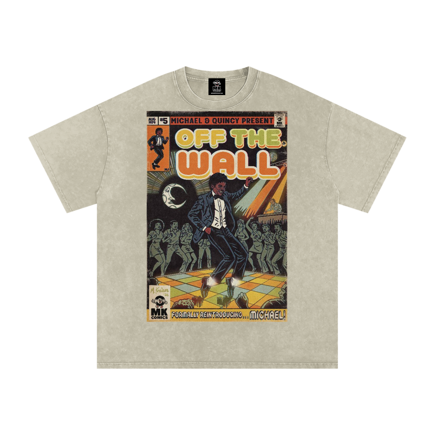 Off the Wall - Snow Washed Oversized Cotton T-Shirt