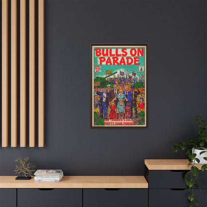 Bulls Parade -Matte Canvas, Framed (Multi-color)