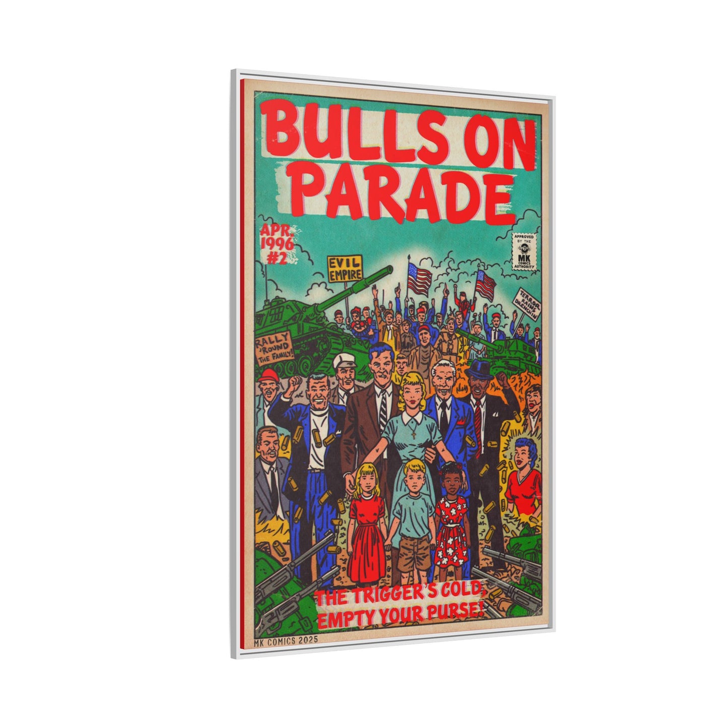 Bulls Parade -Matte Canvas, Framed (Multi-color)