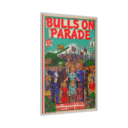 Bulls Parade -Matte Canvas, Framed (Multi-color)