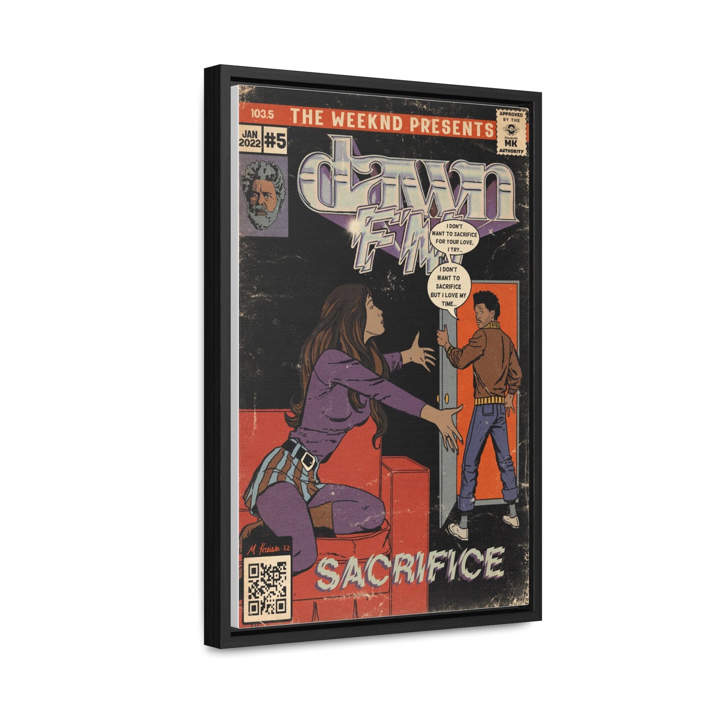 The Weeknd- Sacrifice- Gallery Canvas Wraps, Vertical Frame
