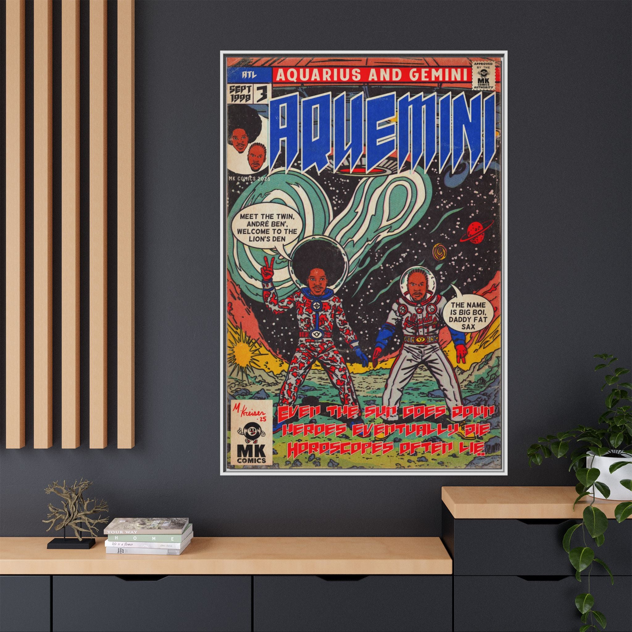 Aquemini - Comic Book Art - Matte Canvas, Framed (Multi-color)