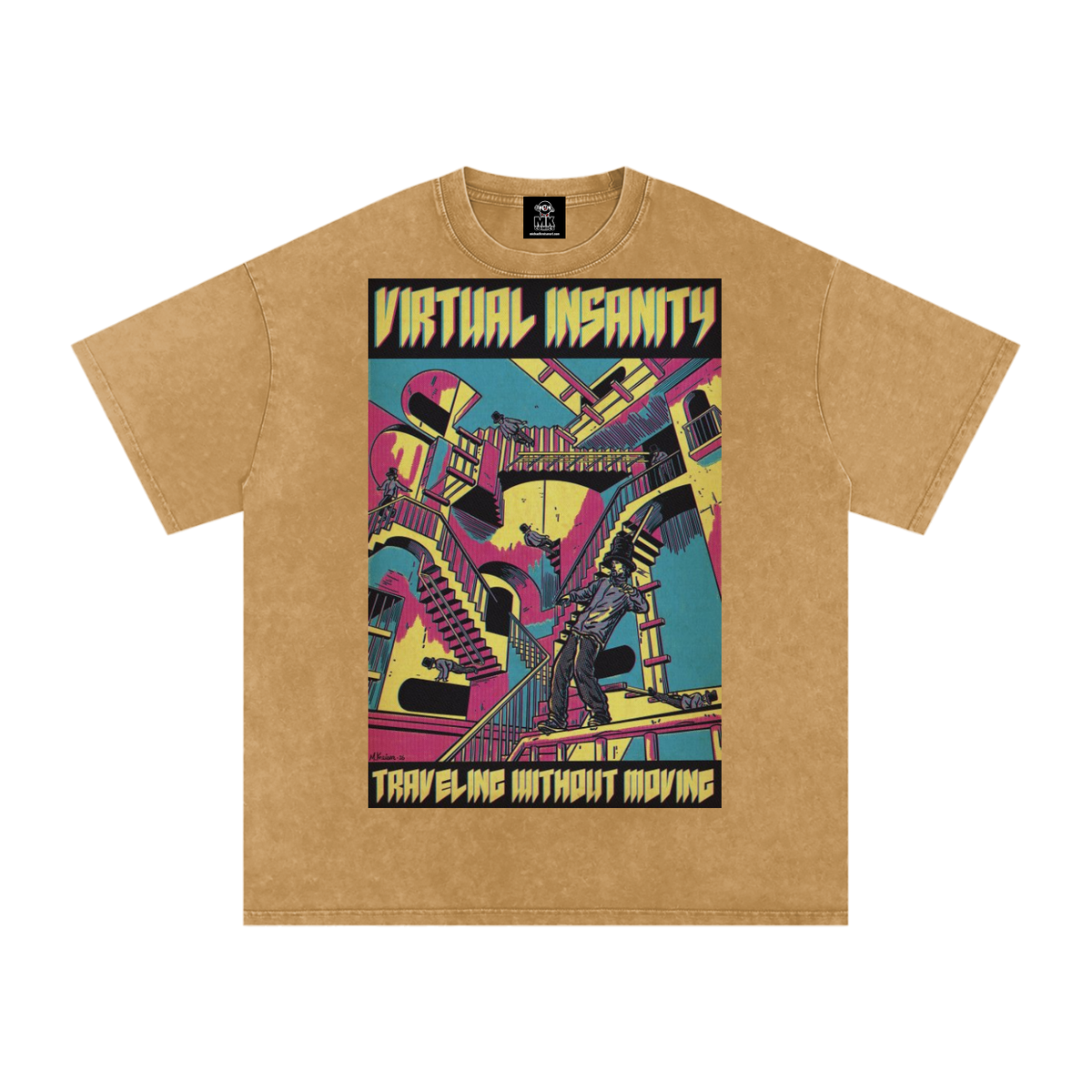 Virtual Insanity - Snow Washed Oversized Cotton T-Shirt