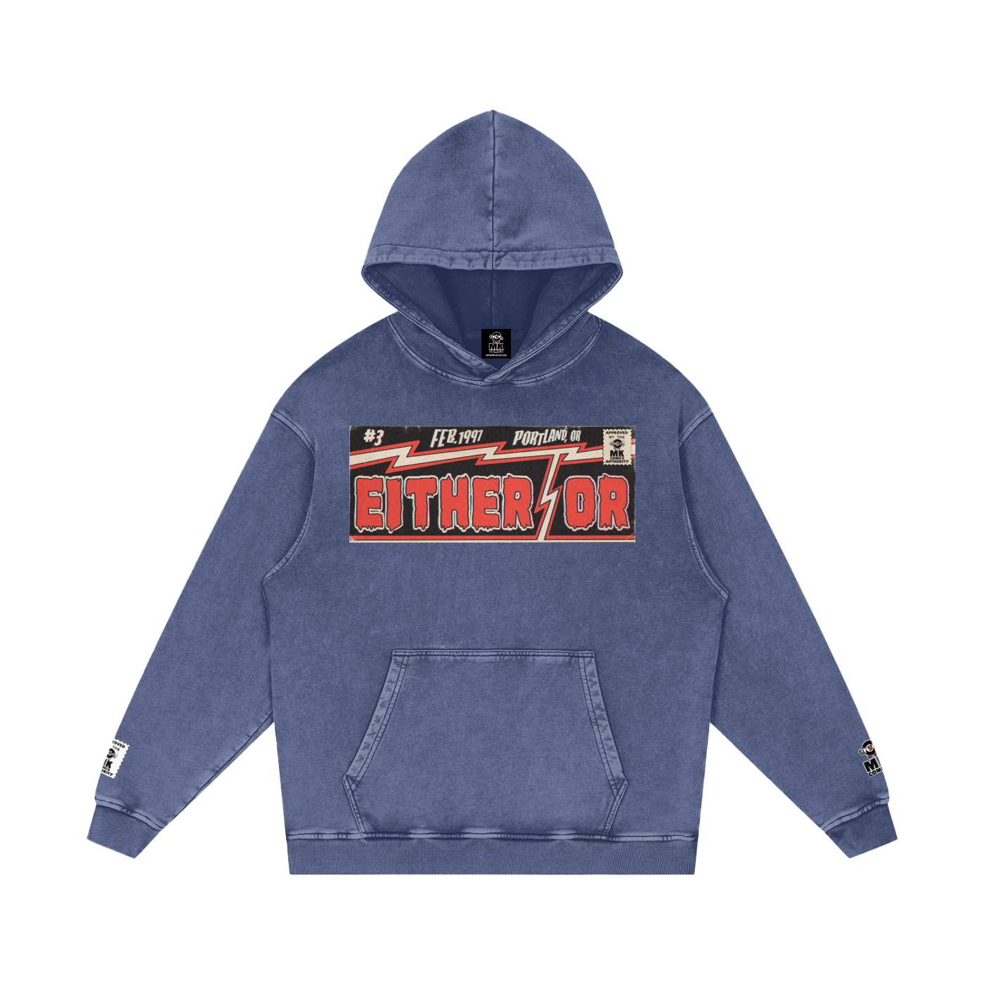 Either/Or - Snow Washed Loose Cotton Hoodie