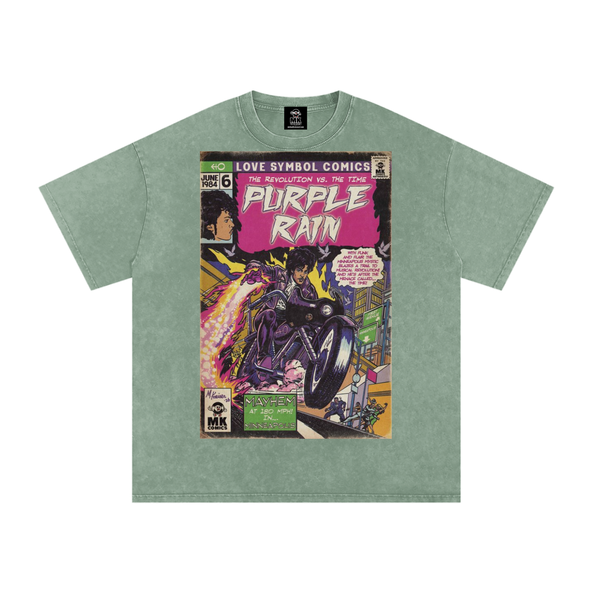 Purple Rain - Snow Washed Oversized Cotton T-Shirt