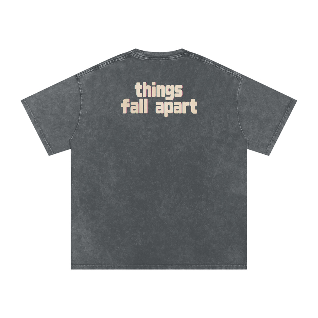 Things Fall Apart - Snow Washed Oversized Cotton T-Shirt