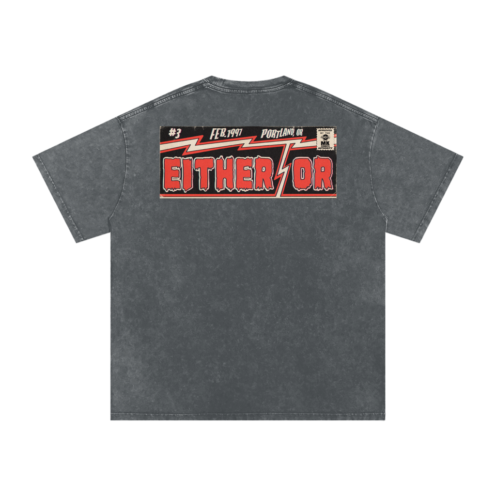 Either/Or - Snow Washed Oversized Cotton T-Shirt