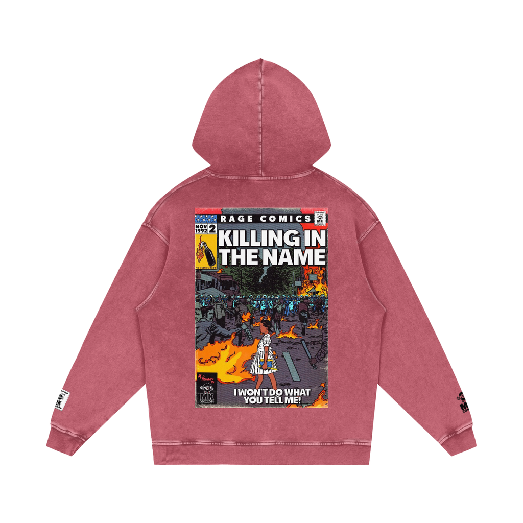Killing in the Name - Snow Washed Loose Cotton Hoodie