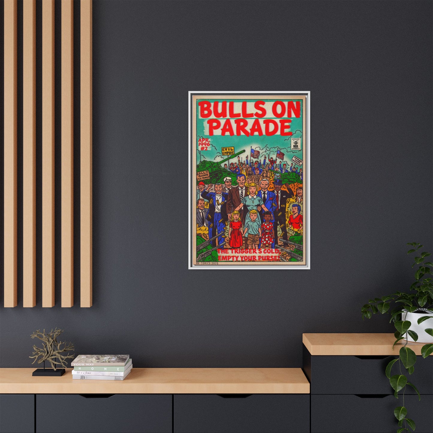 Bulls Parade -Matte Canvas, Framed (Multi-color)