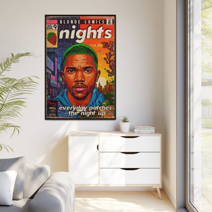 Frank Ocean -Nights - Matte Canvas, Framed (Multi-color)
