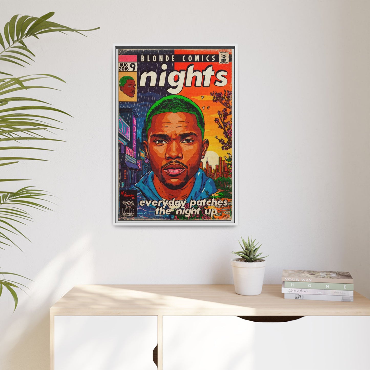 Frank Ocean -Nights - Matte Canvas, Framed (Multi-color)