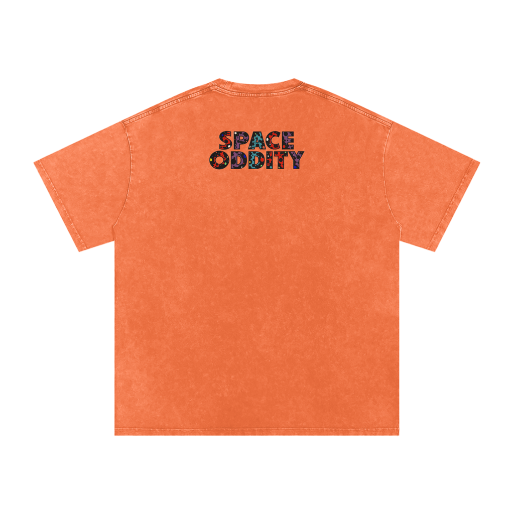 Space Oddity - Snow Washed Oversized Cotton T-Shirt