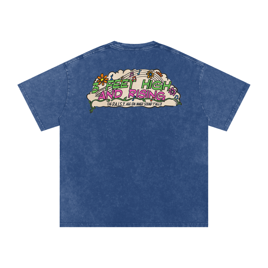3 Feet High & Rising - Snow Washed Oversized Cotton T-Shirt