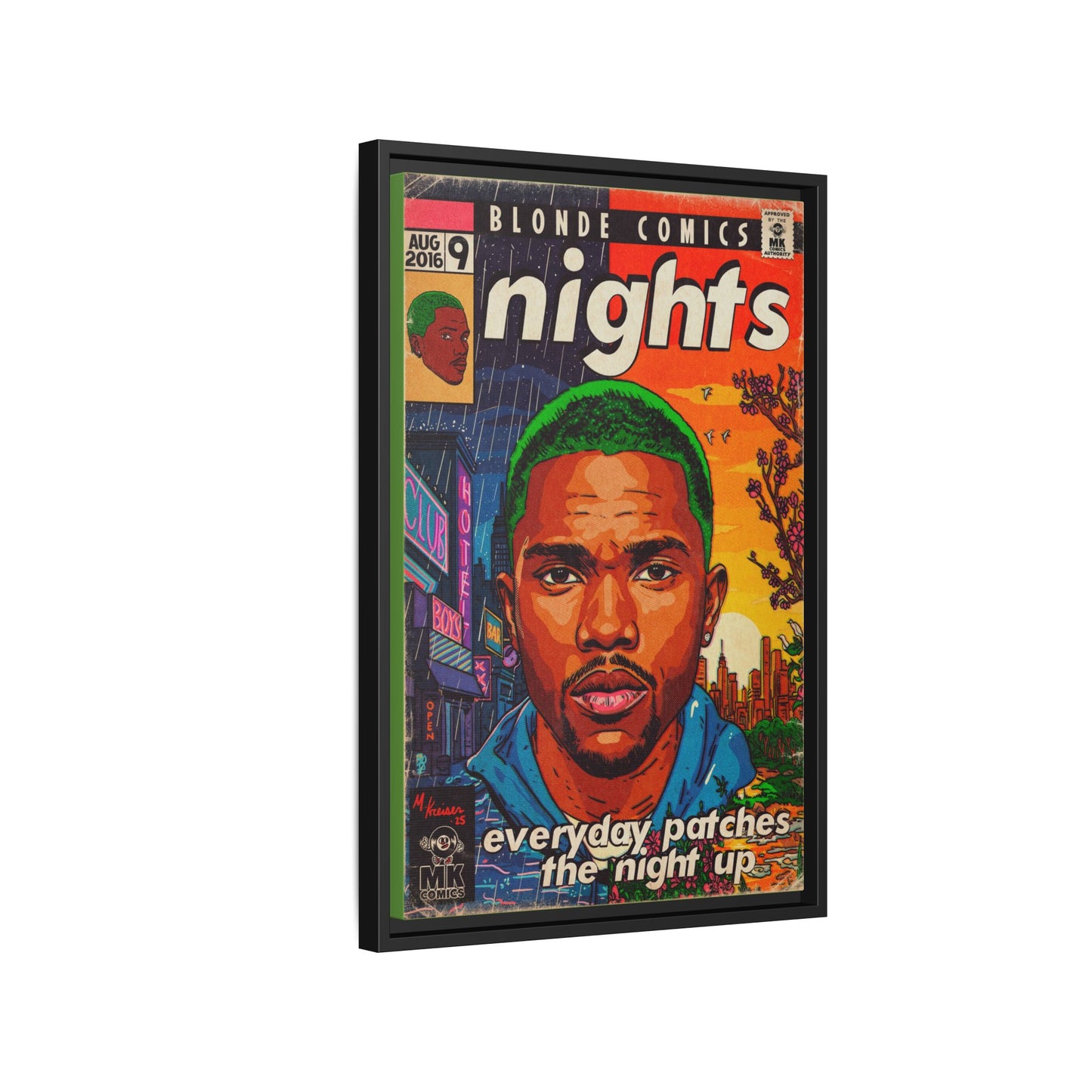 Frank Ocean -Nights - Matte Canvas, Framed (Multi-color)