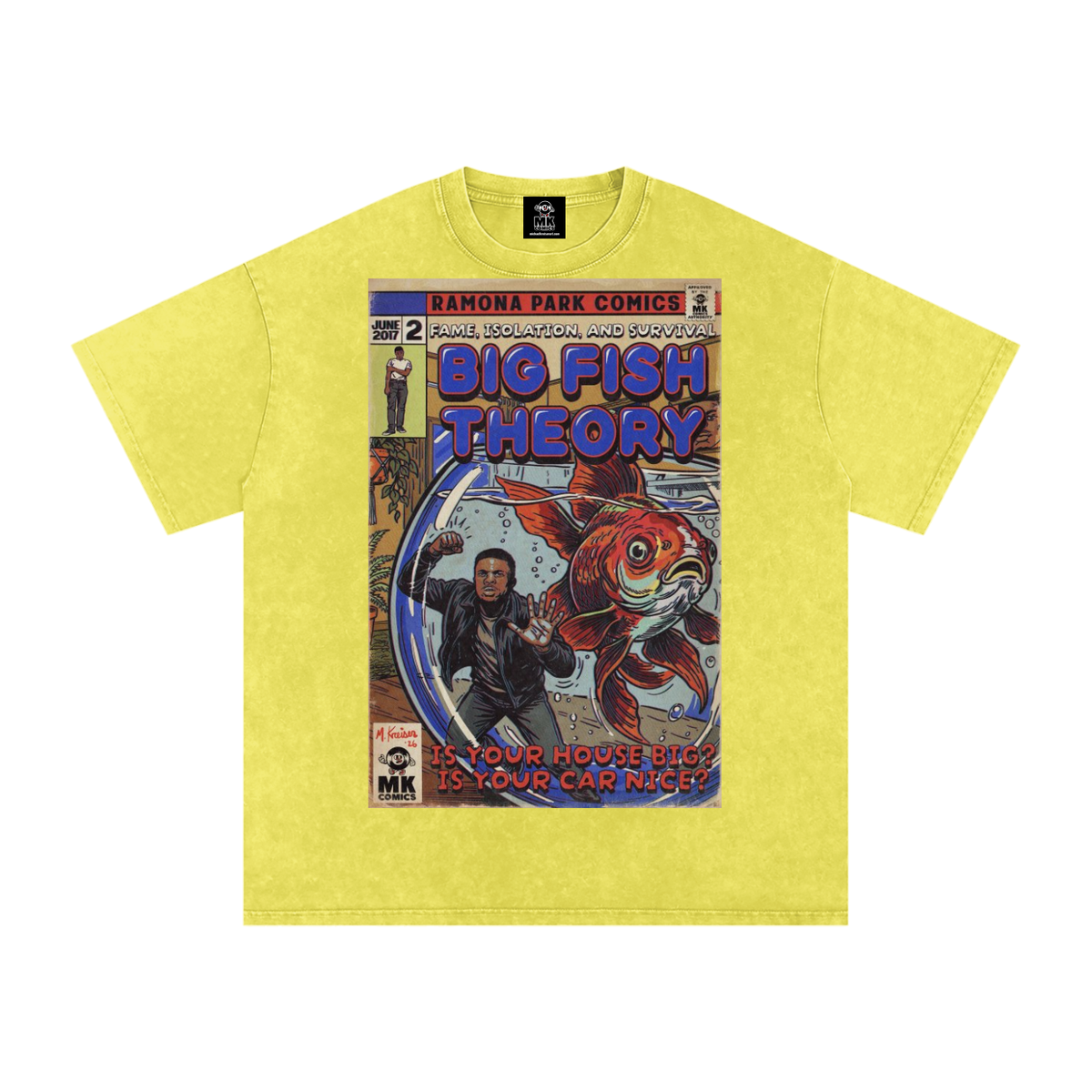 Big Fish Theory - Snow Washed Oversized Cotton T-Shirt