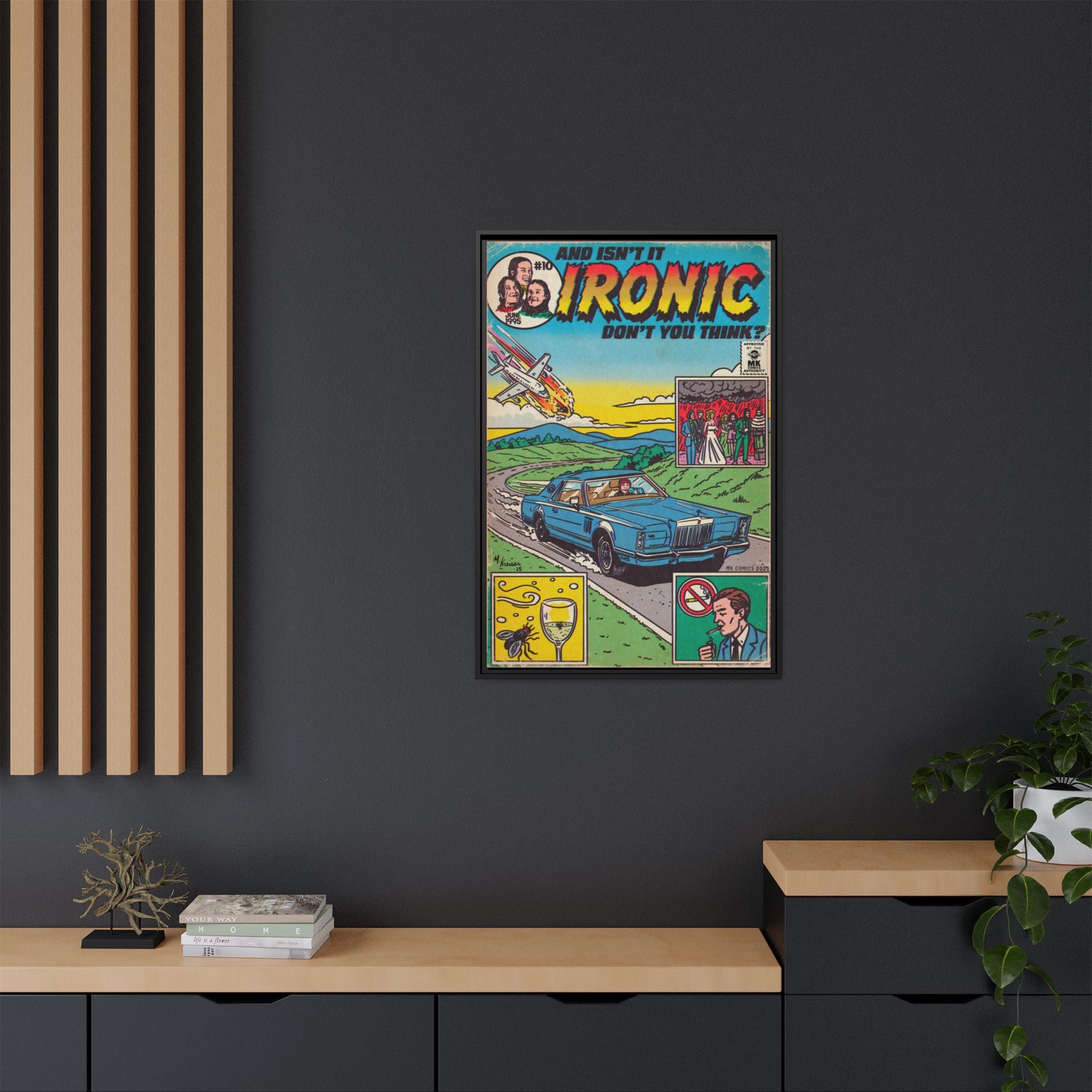 Ironic - Matte Canvas, Framed (Multi-color)
