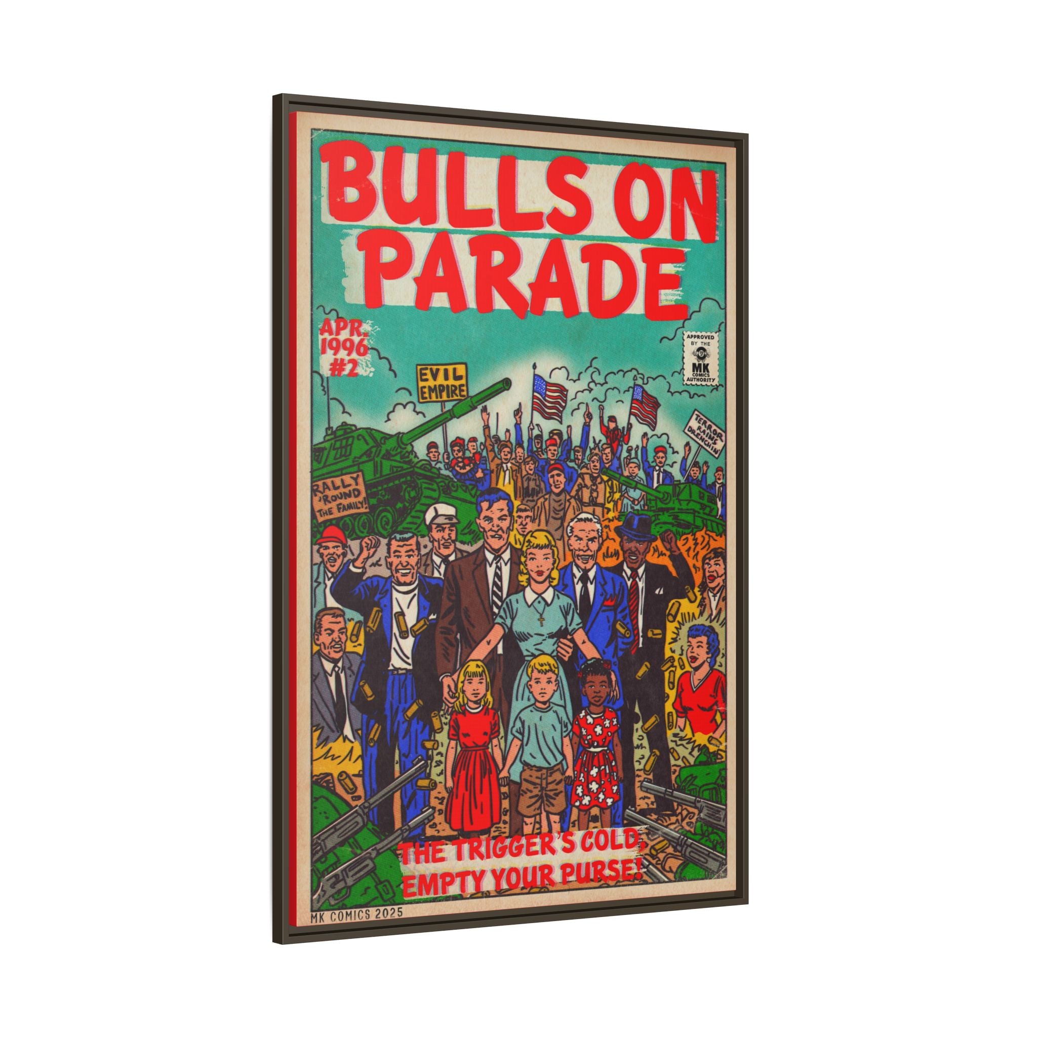 Bulls Parade -Matte Canvas, Framed (Multi-color)