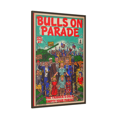 Bulls Parade -Matte Canvas, Framed (Multi-color)