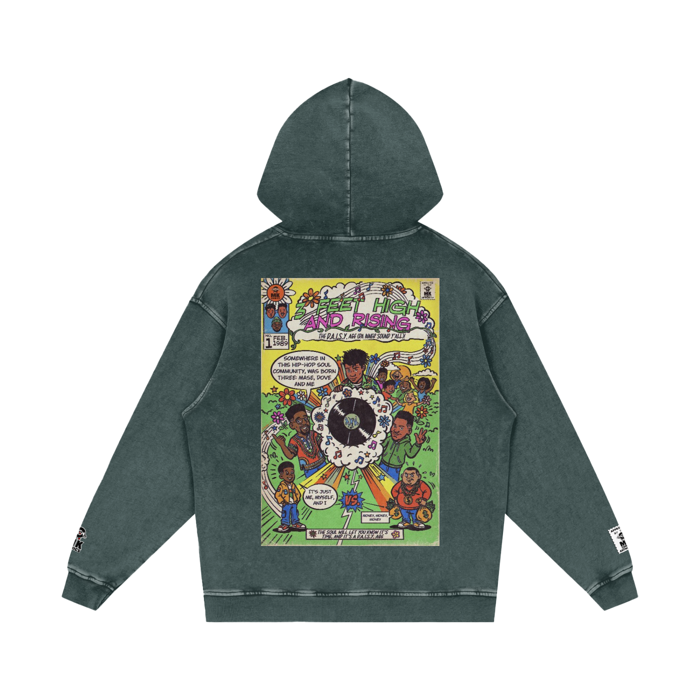 3 Feet High & Rising - Snow Washed Loose Cotton Hoodie