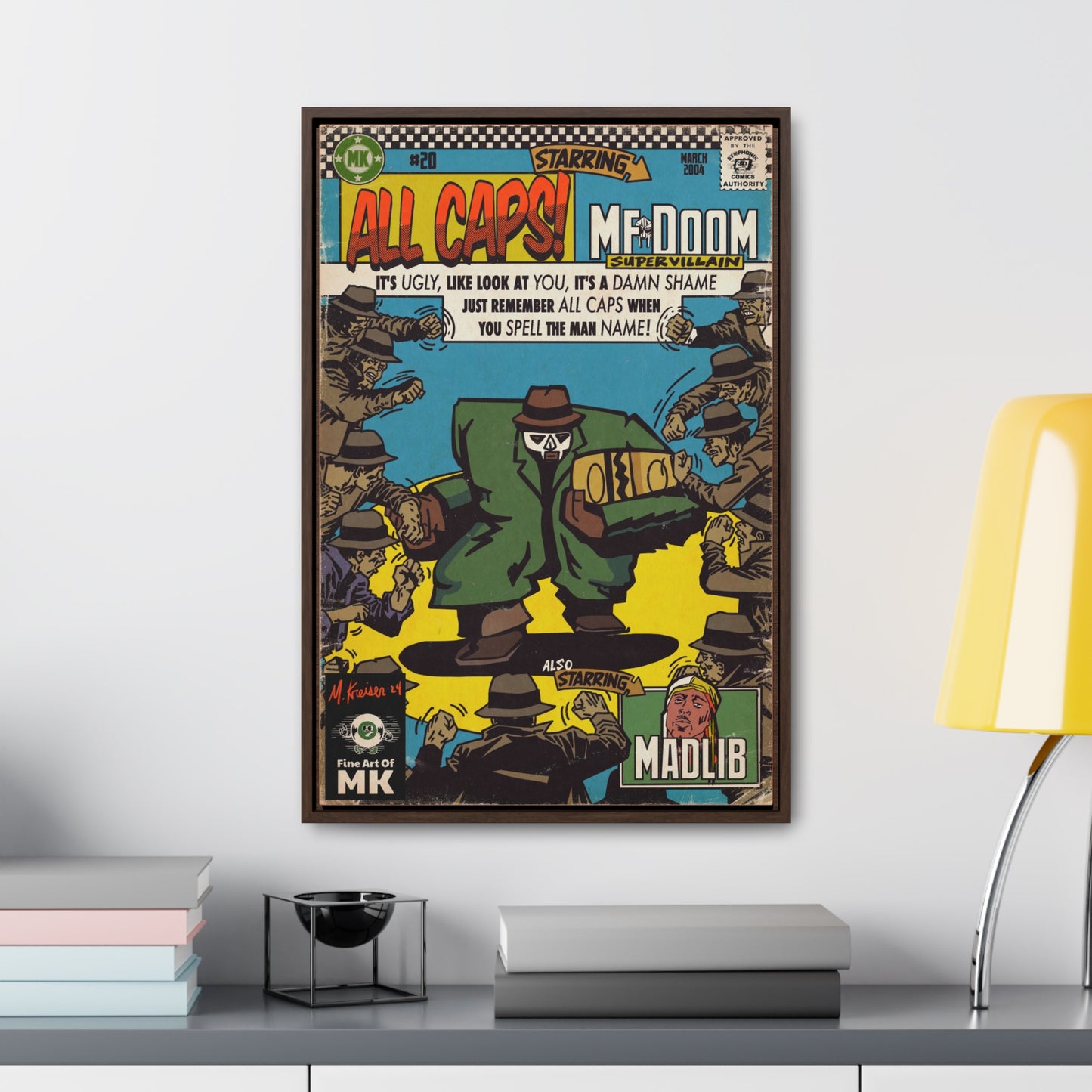 MF DOOM - All Caps - Gallery Canvas Wraps, Vertical Frame