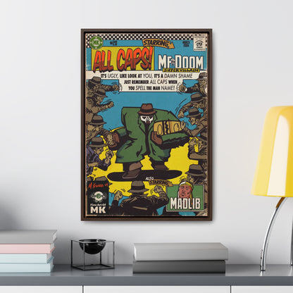 MF DOOM - All Caps - Gallery Canvas Wraps, Vertical Frame