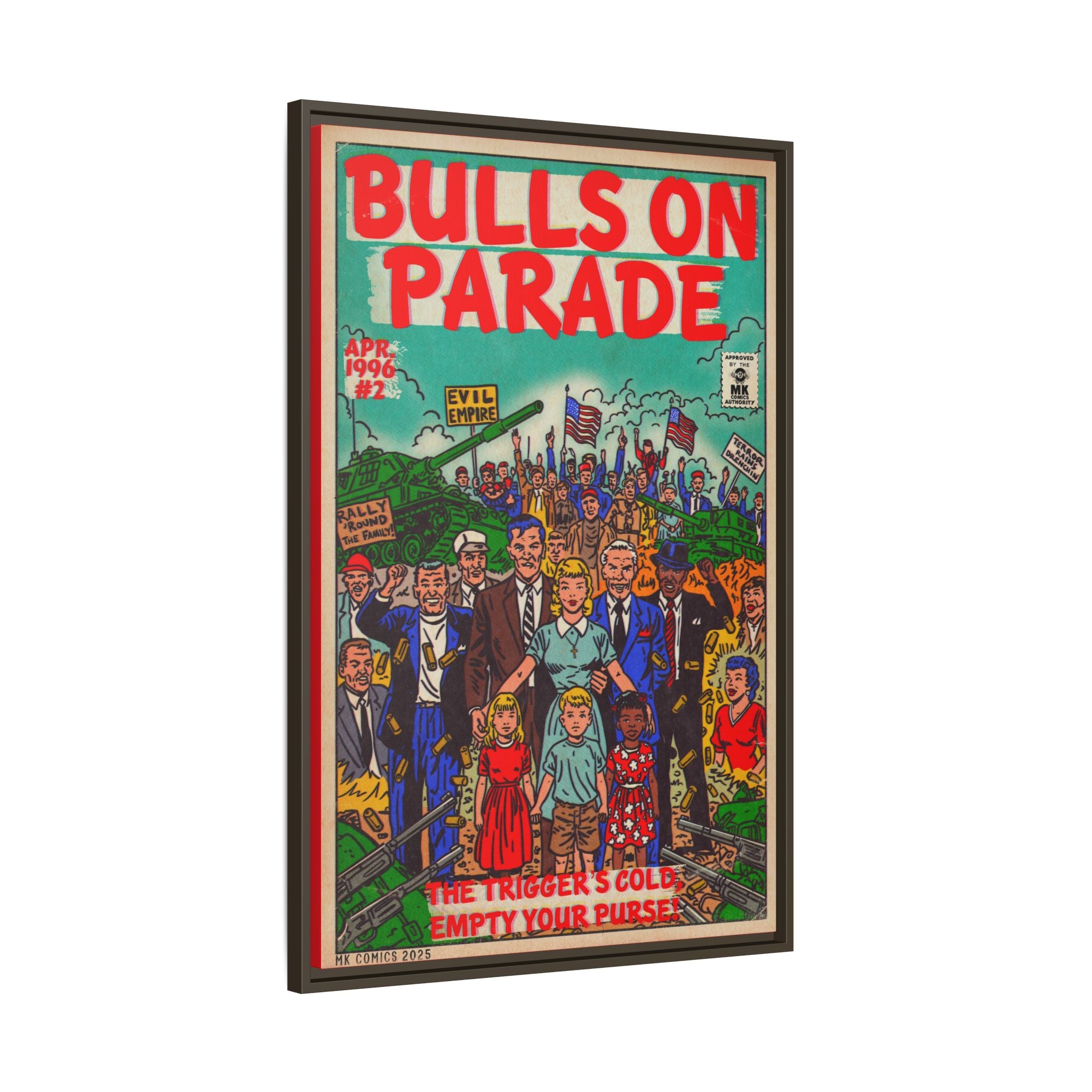 Bulls Parade -Matte Canvas, Framed (Multi-color)