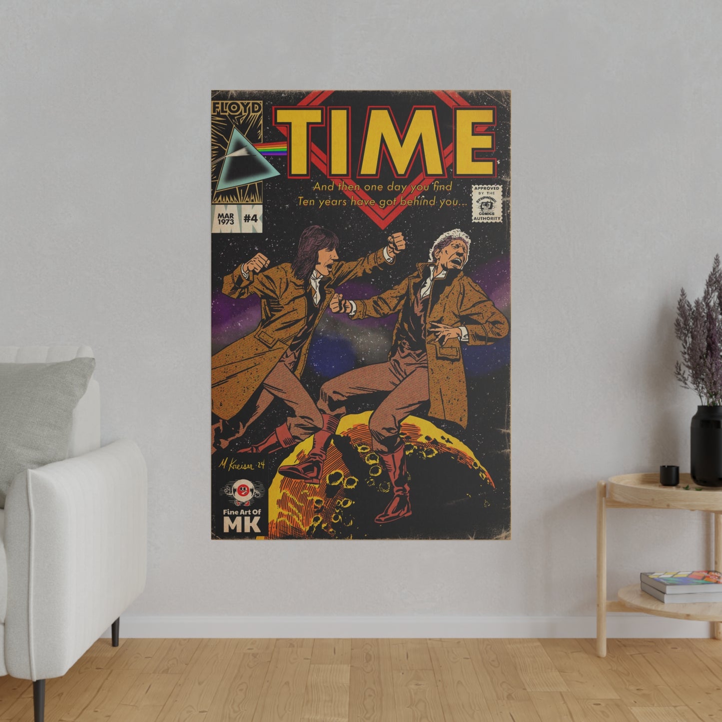 Pink Floyd- Time - Matte Canvas, Stretched, 0.75"