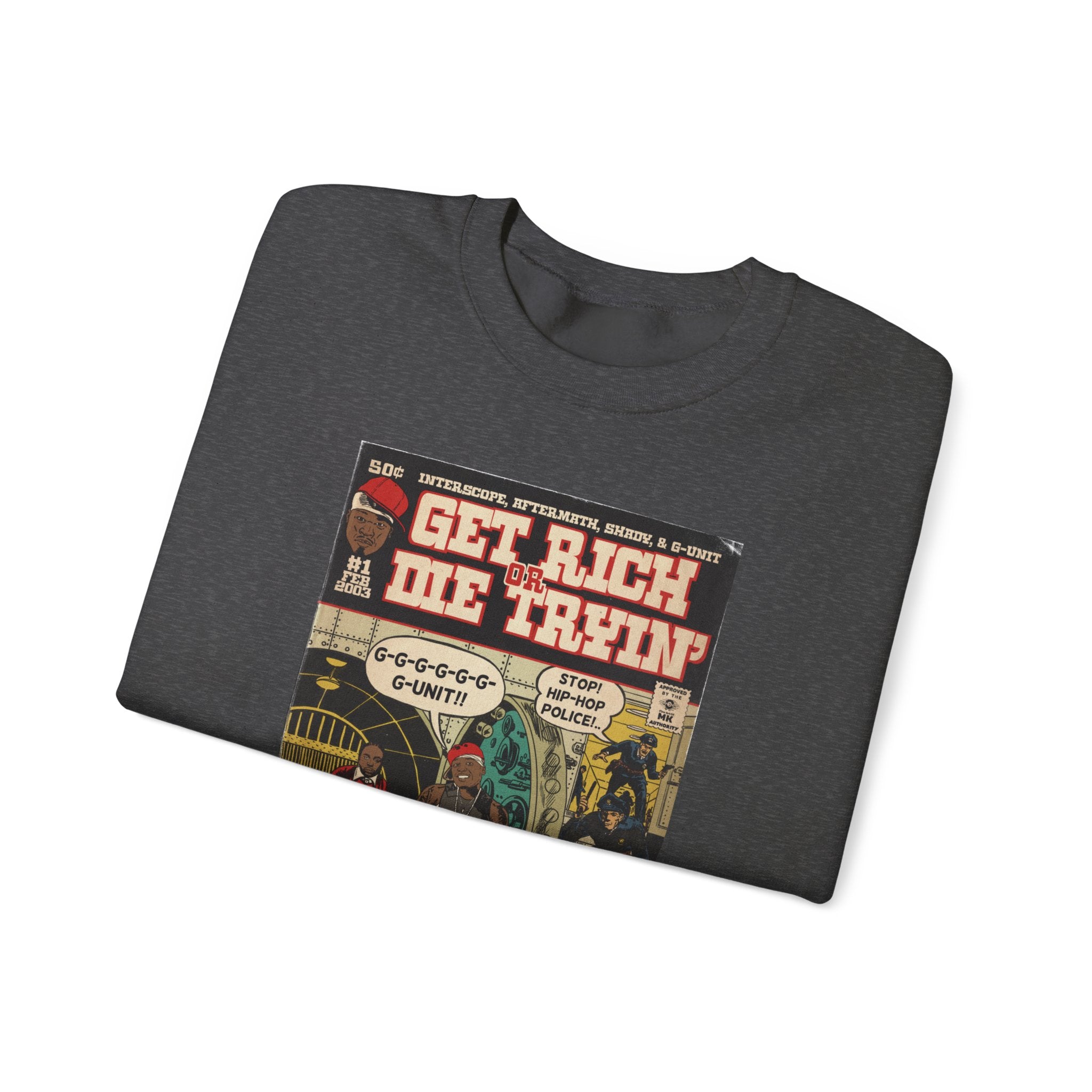 Get Rich Or Die Tryin - Comic Art - Unisex Heavy Blend™ Crewneck Sweatshirt