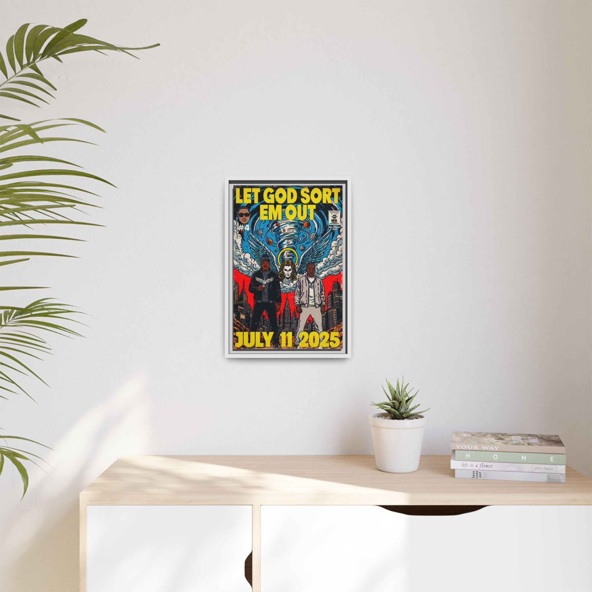 Let God Sort Em Out - Matte Canvas, Framed (Multi-color)