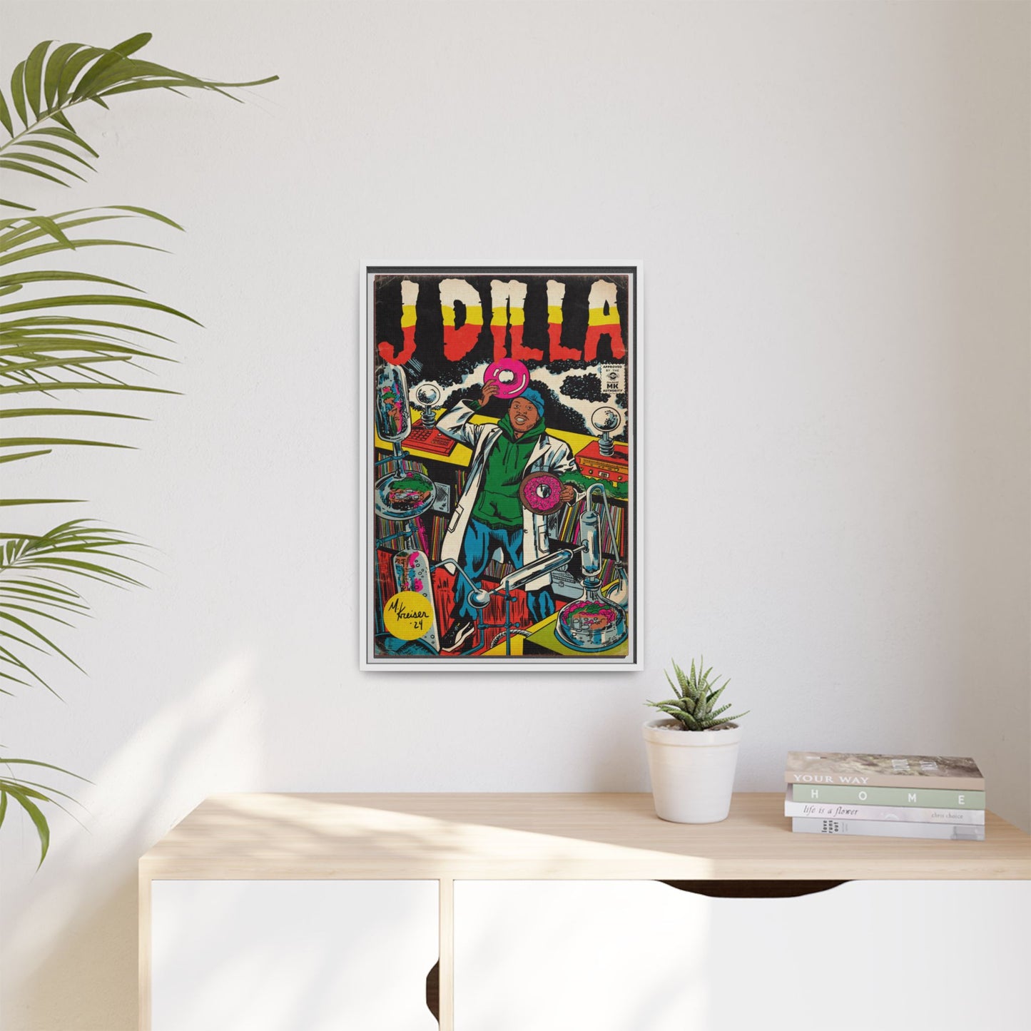 J Dilla - Comic Book Art - Gallery Canvas Wraps, Vertical Frame