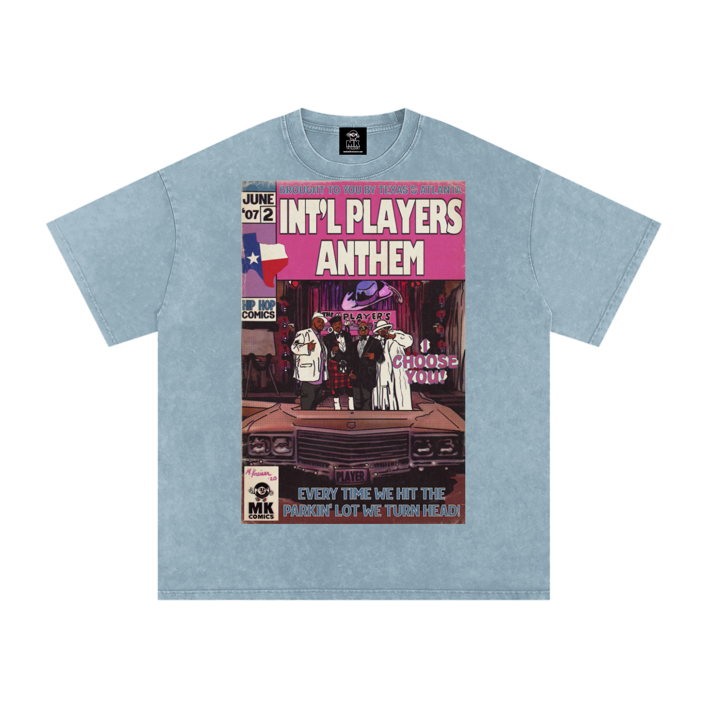 Int'l Players Anthem - Snow Washed Oversized Cotton T-Shirt