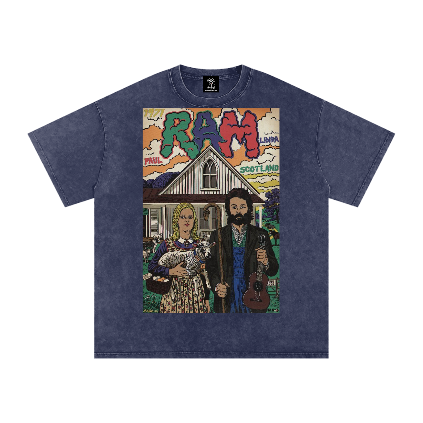 Ram - Snow Washed Oversized Cotton T-Shirt