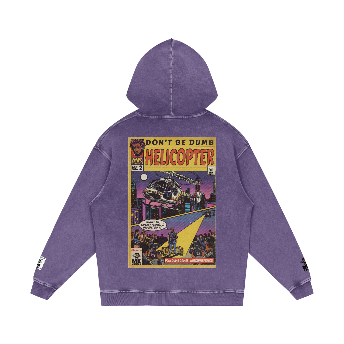 Helicopter - Snow Washed Loose Cotton Hoodie