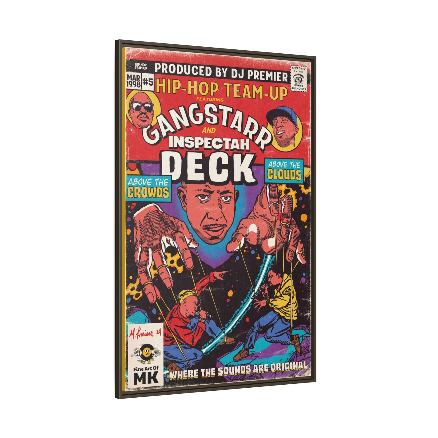 Gang Starr & Inspectah Deck - Above The Clouds - Gallery Canvas Wraps, Vertical Frame