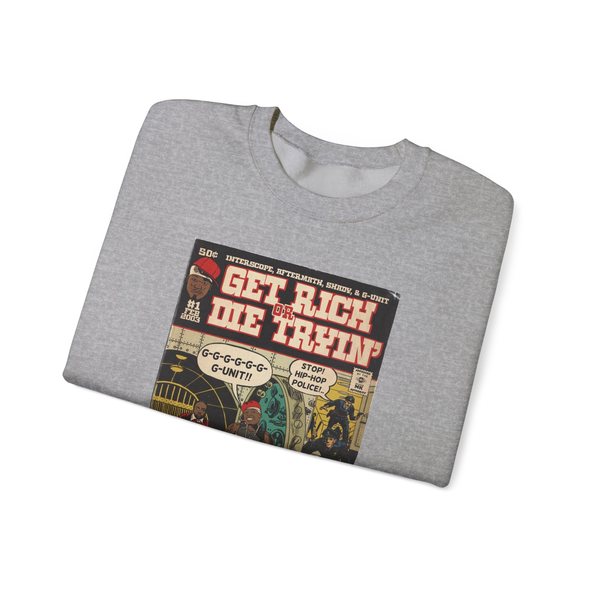 Get Rich Or Die Tryin - Comic Art - Unisex Heavy Blend™ Crewneck Sweatshirt