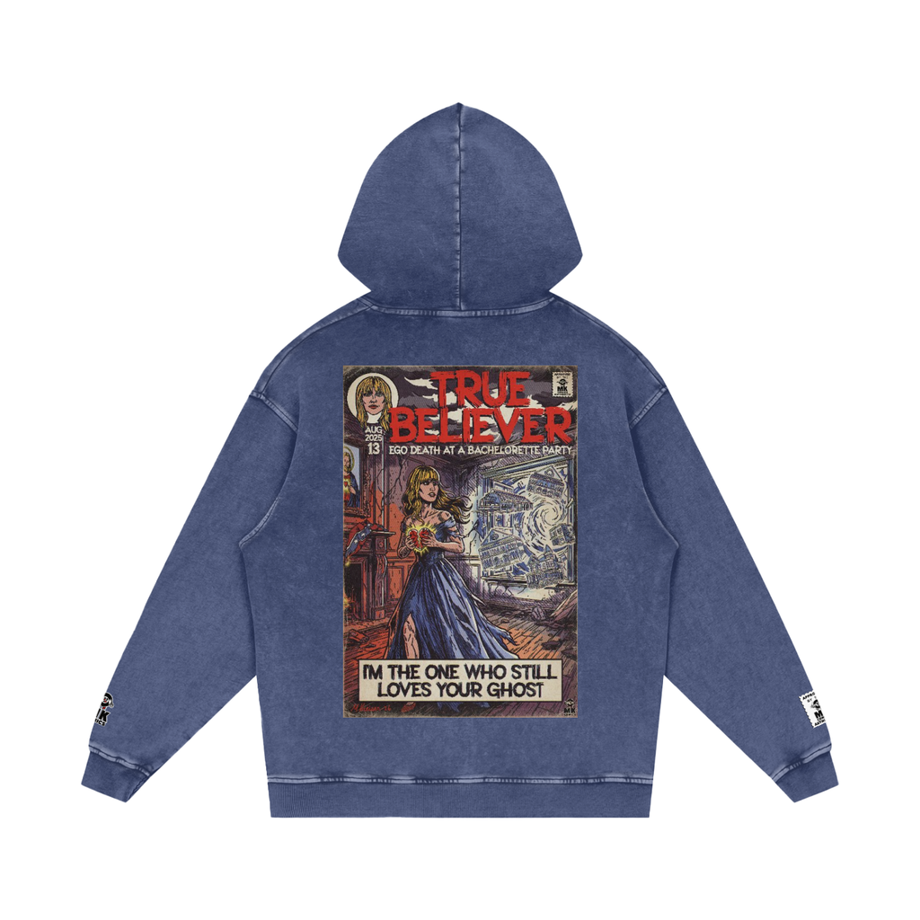 True Believer - Snow Washed Loose Cotton Hoodie