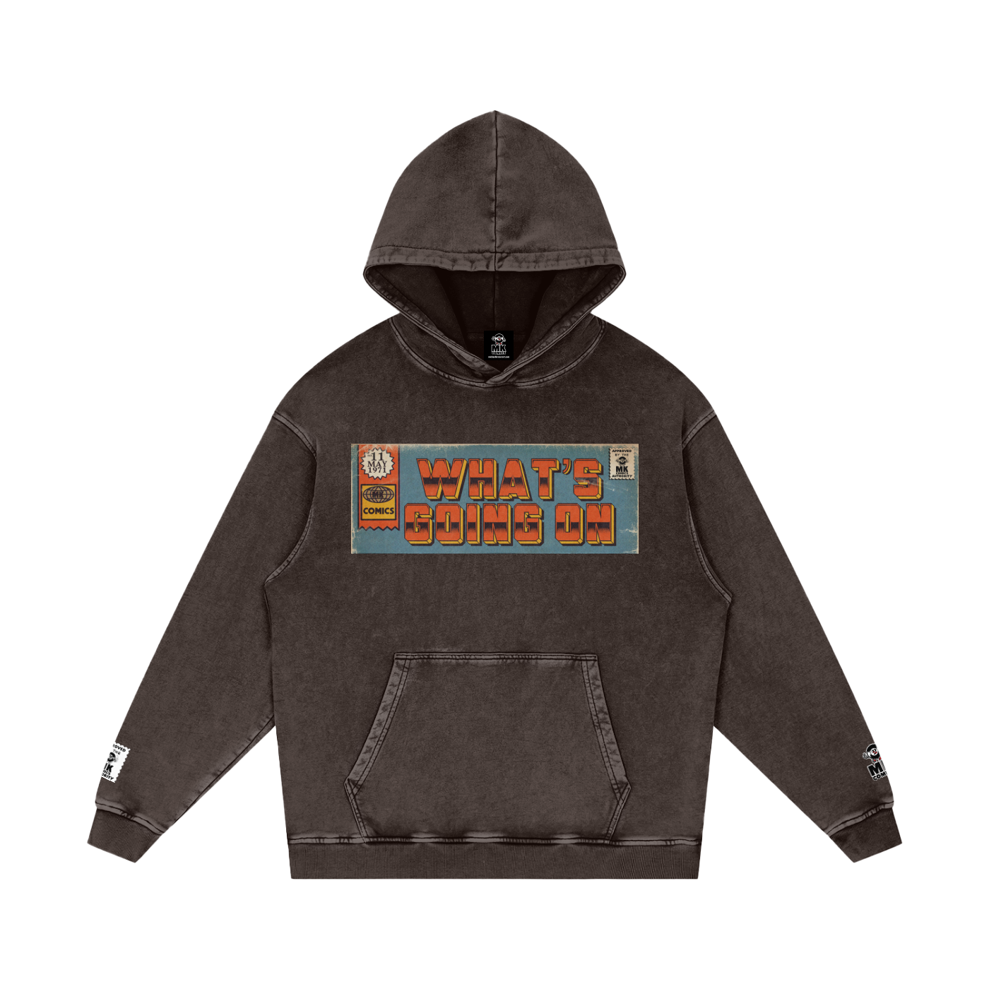 What's Going On - Snow Washed Loose Cotton Hoodie