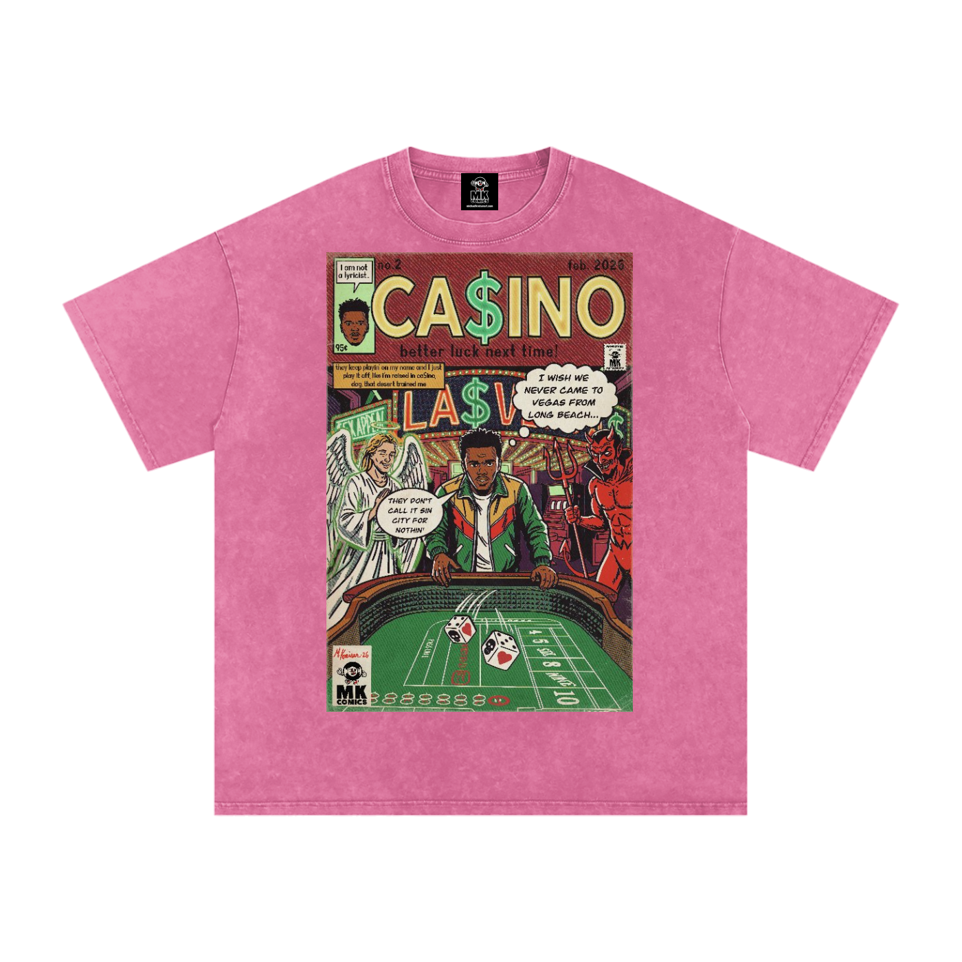 Casino - Snow Washed Oversized Cotton T-Shirt