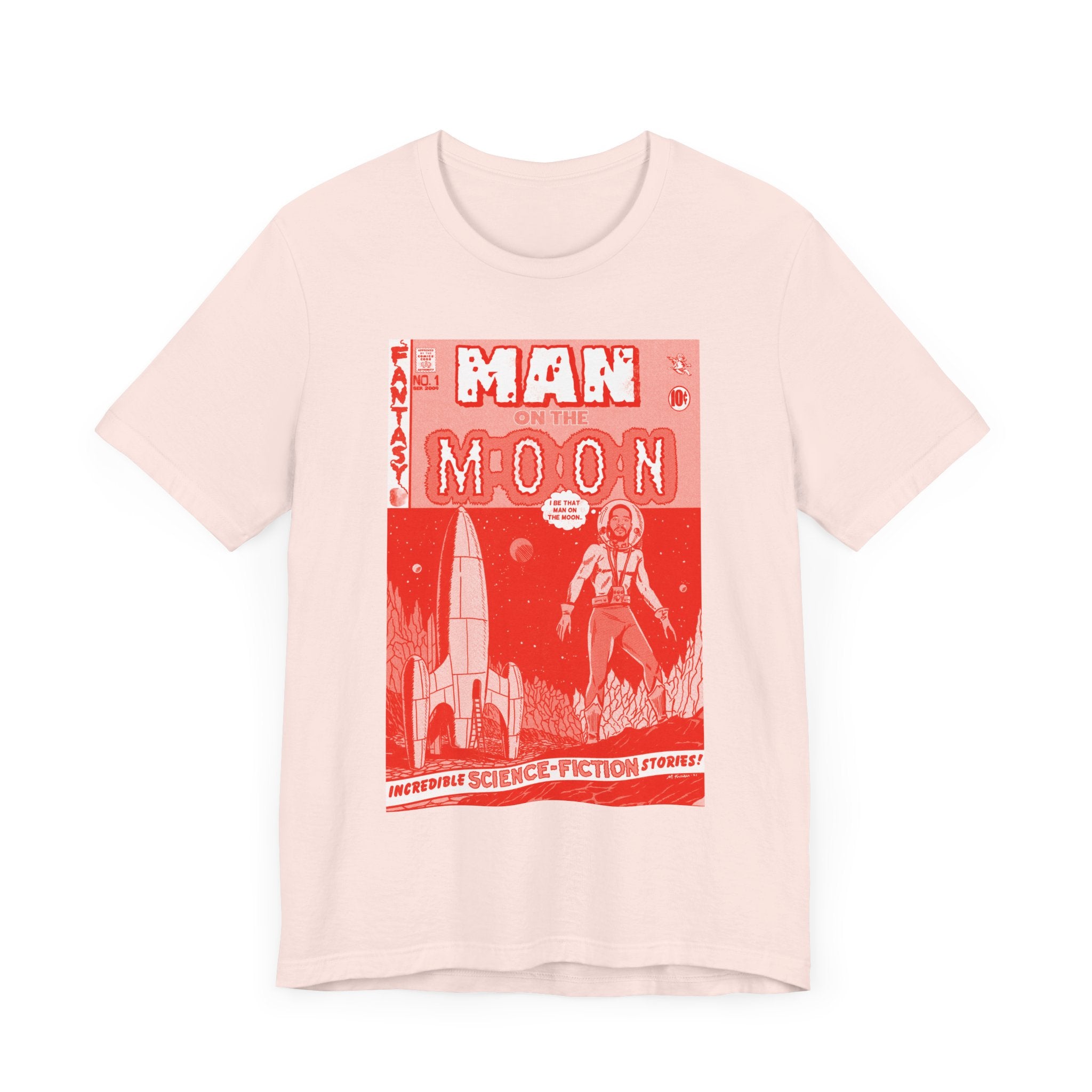Man on the Moon - RED VARIANT - Unisex Jersey Short Sleeve Tee
