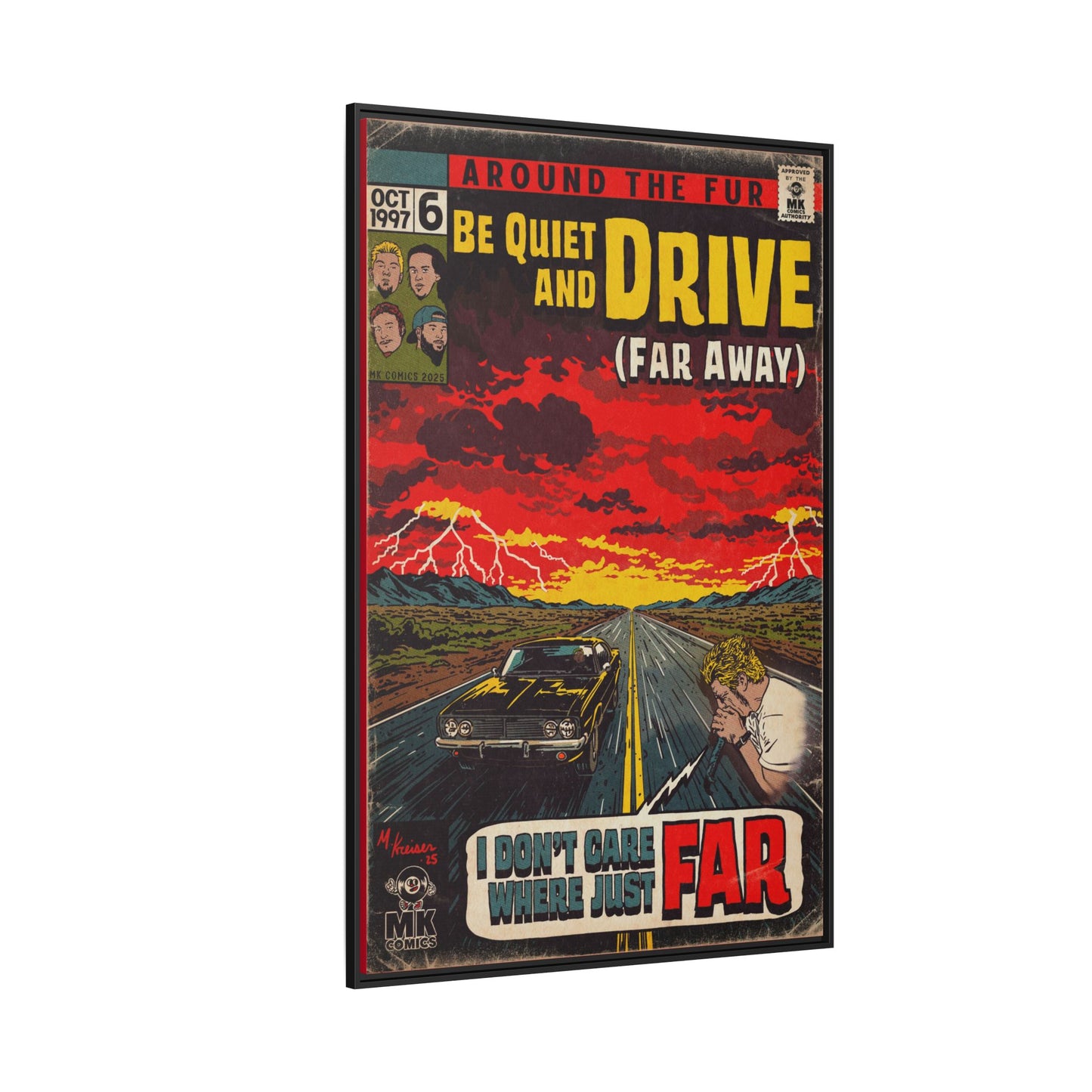 Be Quiet and Drive - Matte Canvas, Framed (Multi-color)