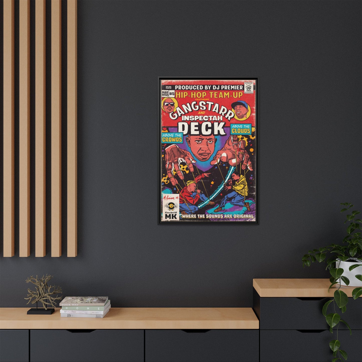 Gang Starr & Inspectah Deck - Above The Clouds - Gallery Canvas Wraps, Vertical Frame