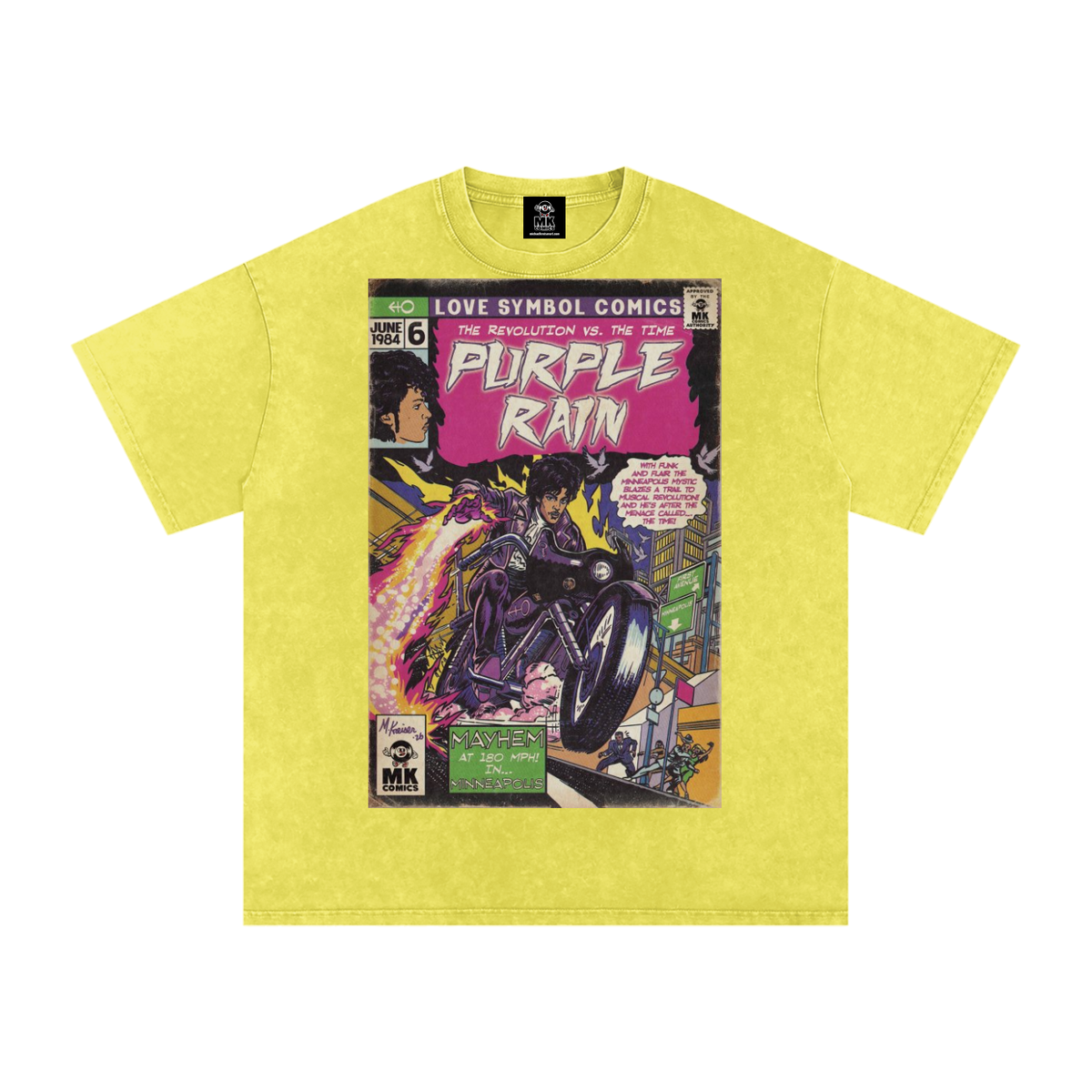 Purple Rain - Snow Washed Oversized Cotton T-Shirt