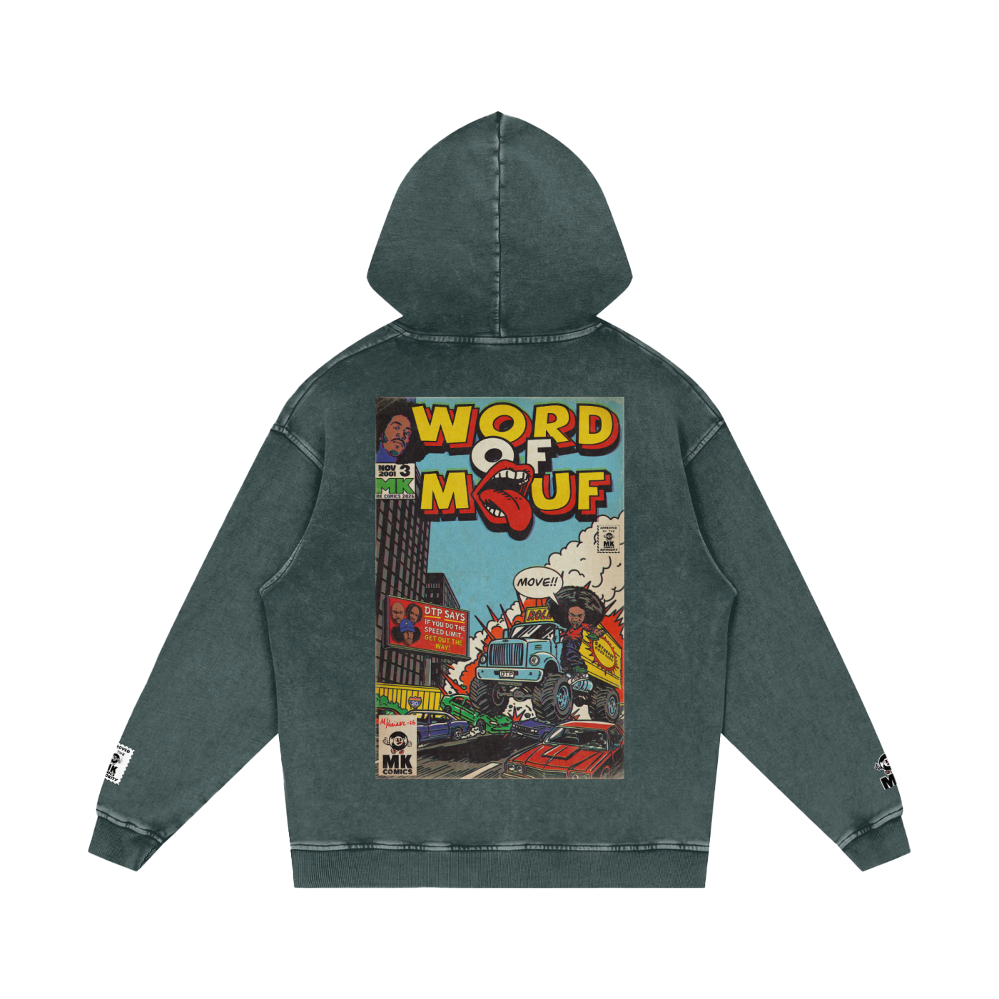 Word of Mouf - Snow Washed Loose Cotton Hoodie