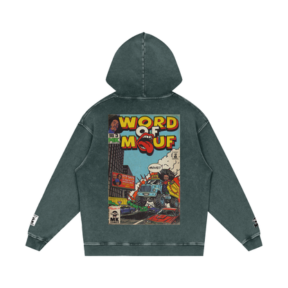 Word of Mouf - Snow Washed Loose Cotton Hoodie