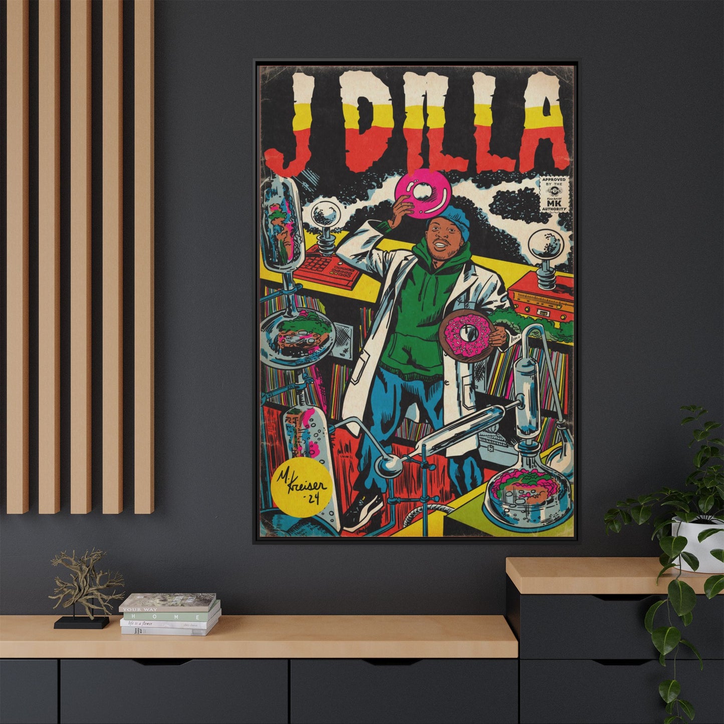 J Dilla - Comic Book Art - Gallery Canvas Wraps, Vertical Frame