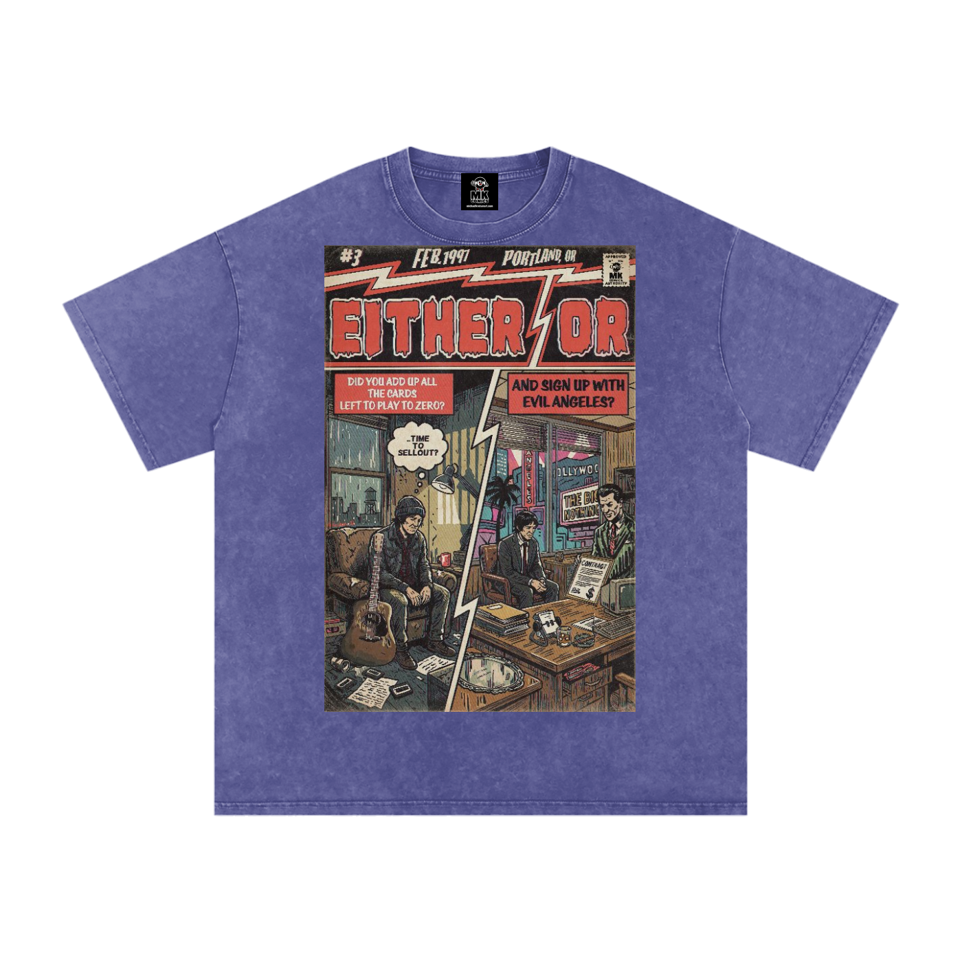 Either/Or - Snow Washed Oversized Cotton T-Shirt