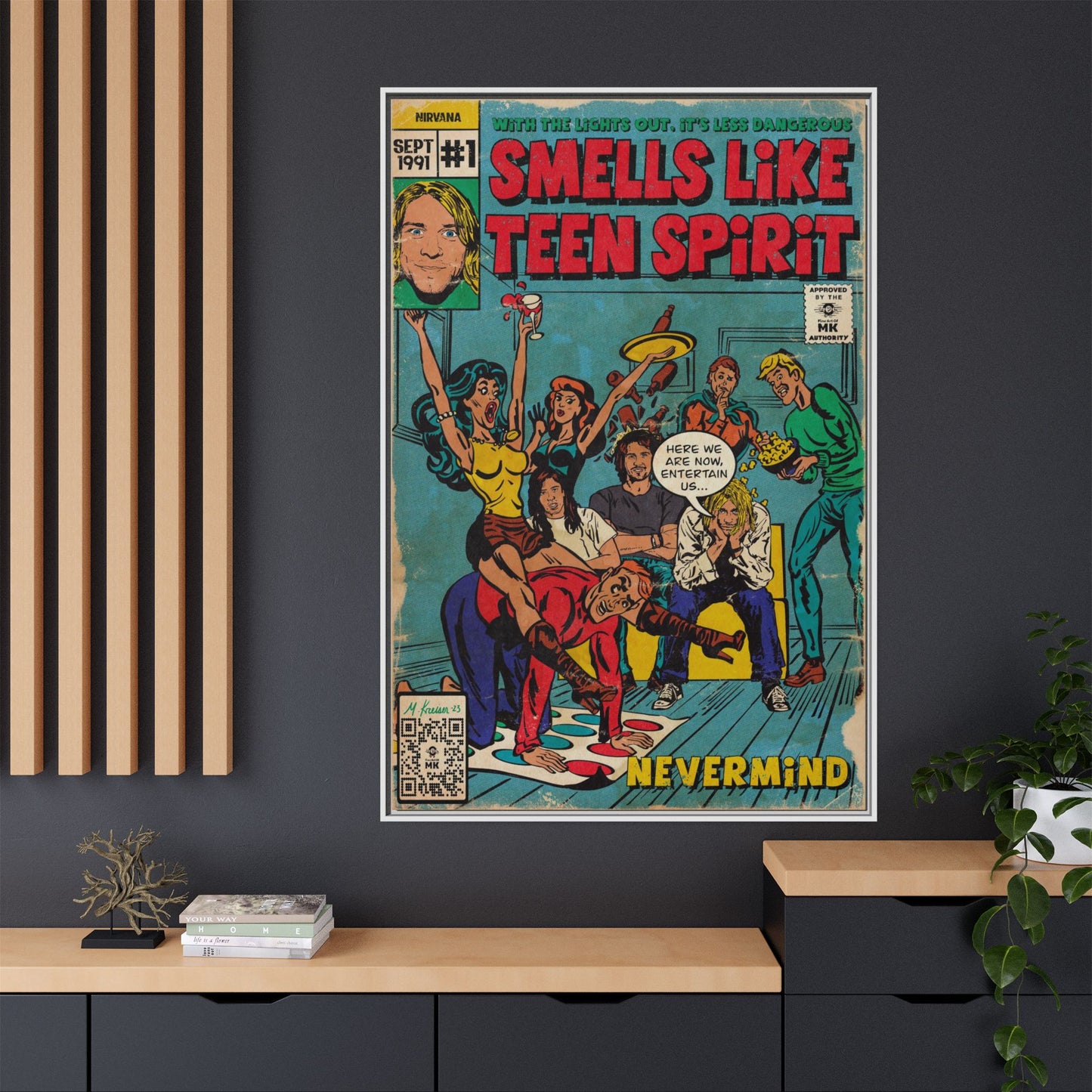 Nirvana - Smells Like Teen Spirit -  Gallery Canvas Wraps, Vertical Frame