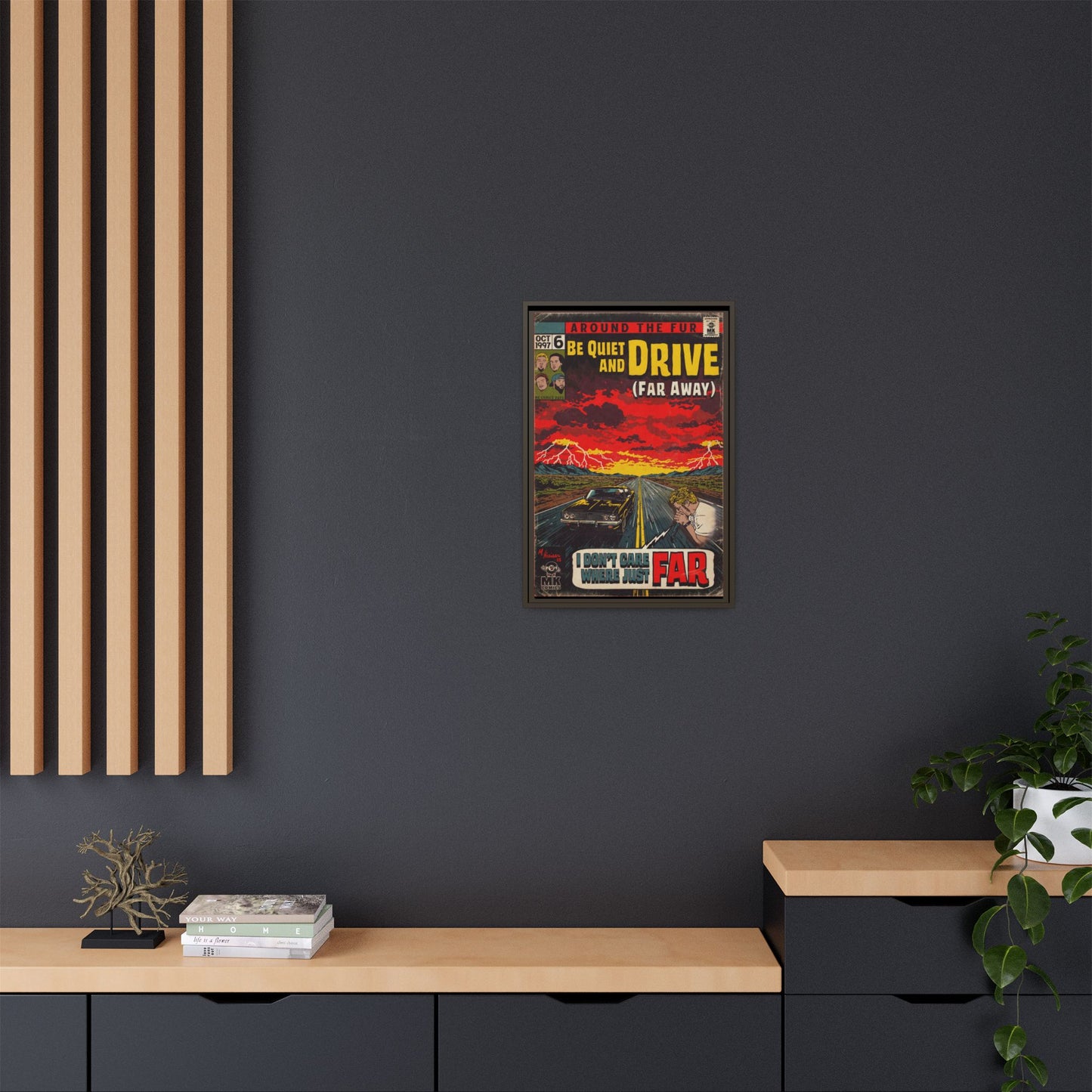 Be Quiet and Drive - Matte Canvas, Framed (Multi-color)